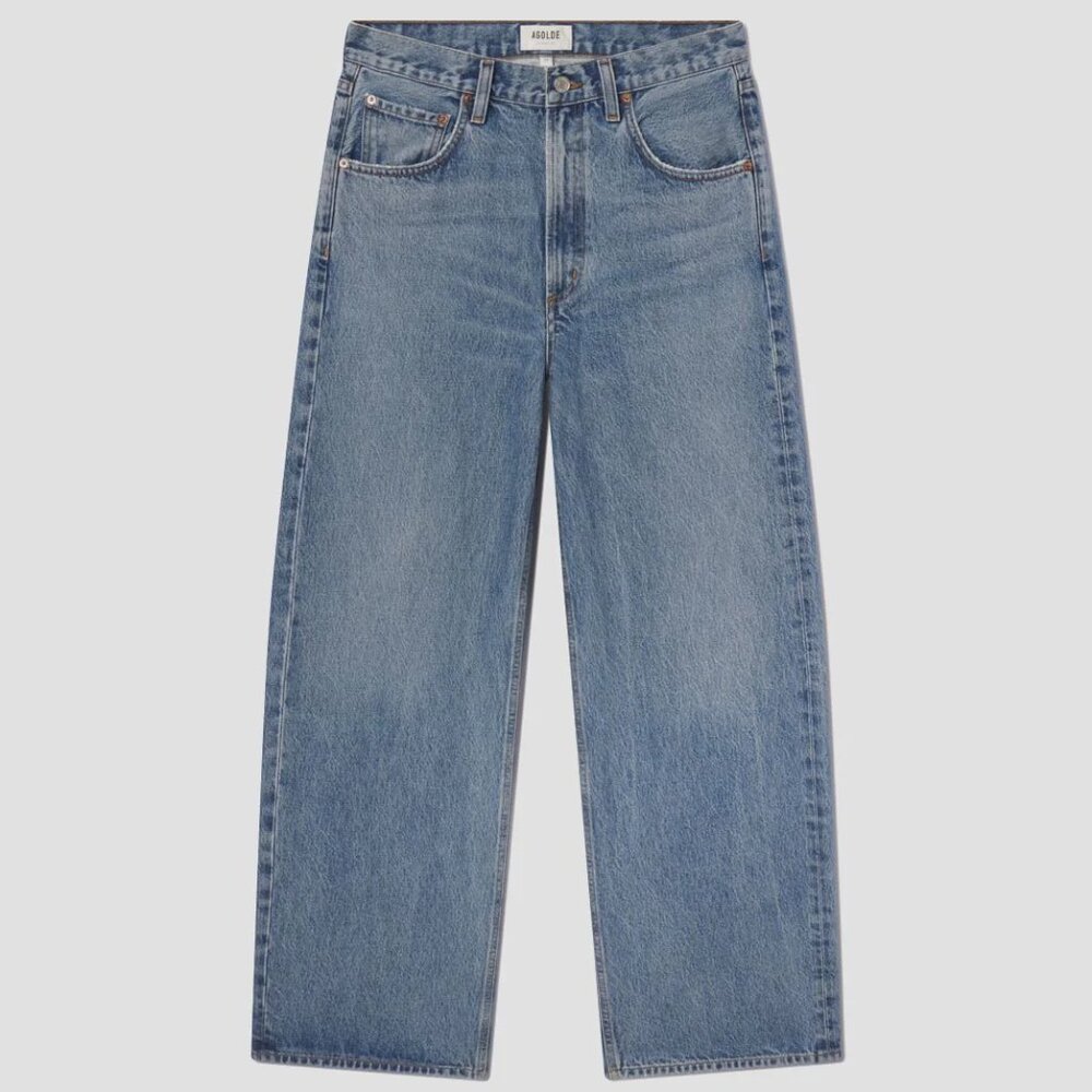 Agolde LOW CURVE JEAN IN FAIRWAY inseam trimmed to 27"